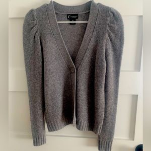 C by Bloomingdale’s Cashmere puff sleeve cashmere cardigan size extra small.